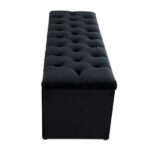 Recamier  Calçadeira Puff Baú Estofada Capitone Casal Tecido Suede